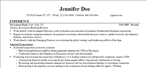 buy side resume